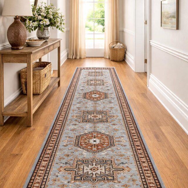 Turkish Oushak Rug 2.6×10 ft Handmade Multicolored Wool Runner Modern Bohemian Area Rug