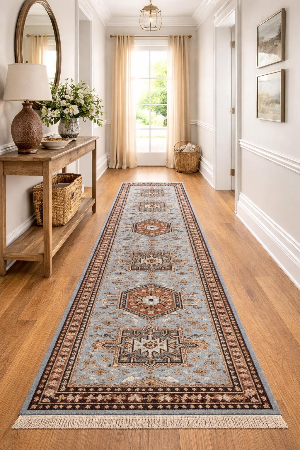 Turkish Oushak Rug 2.6×10 ft Handmade Multicolored Wool Runner Modern Bohemian Area Rug