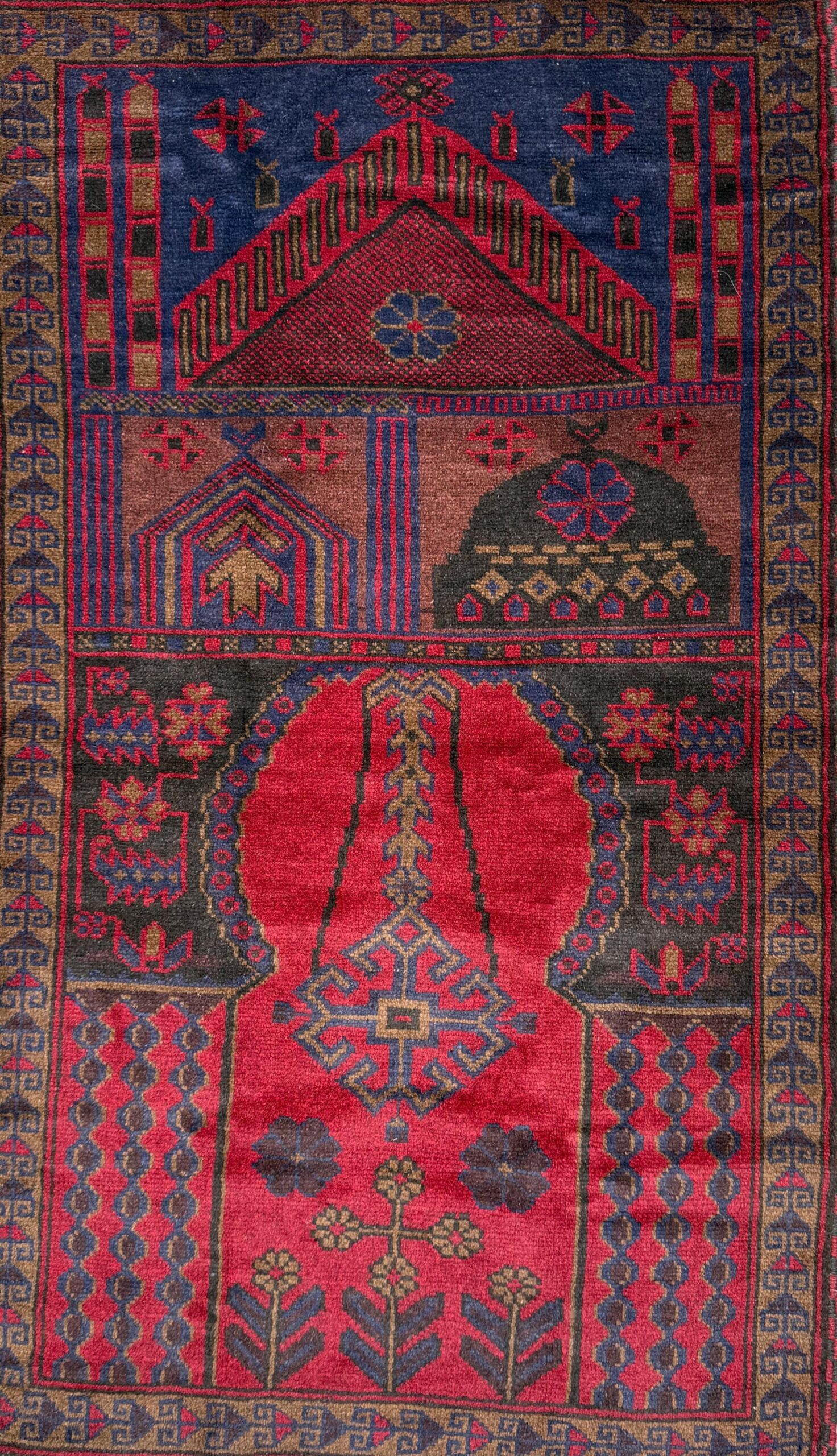 Vintage Afghan Taimani Balouch Wool Rug: 3×5 Ft, Hand-Knotted Tribal Area Accent