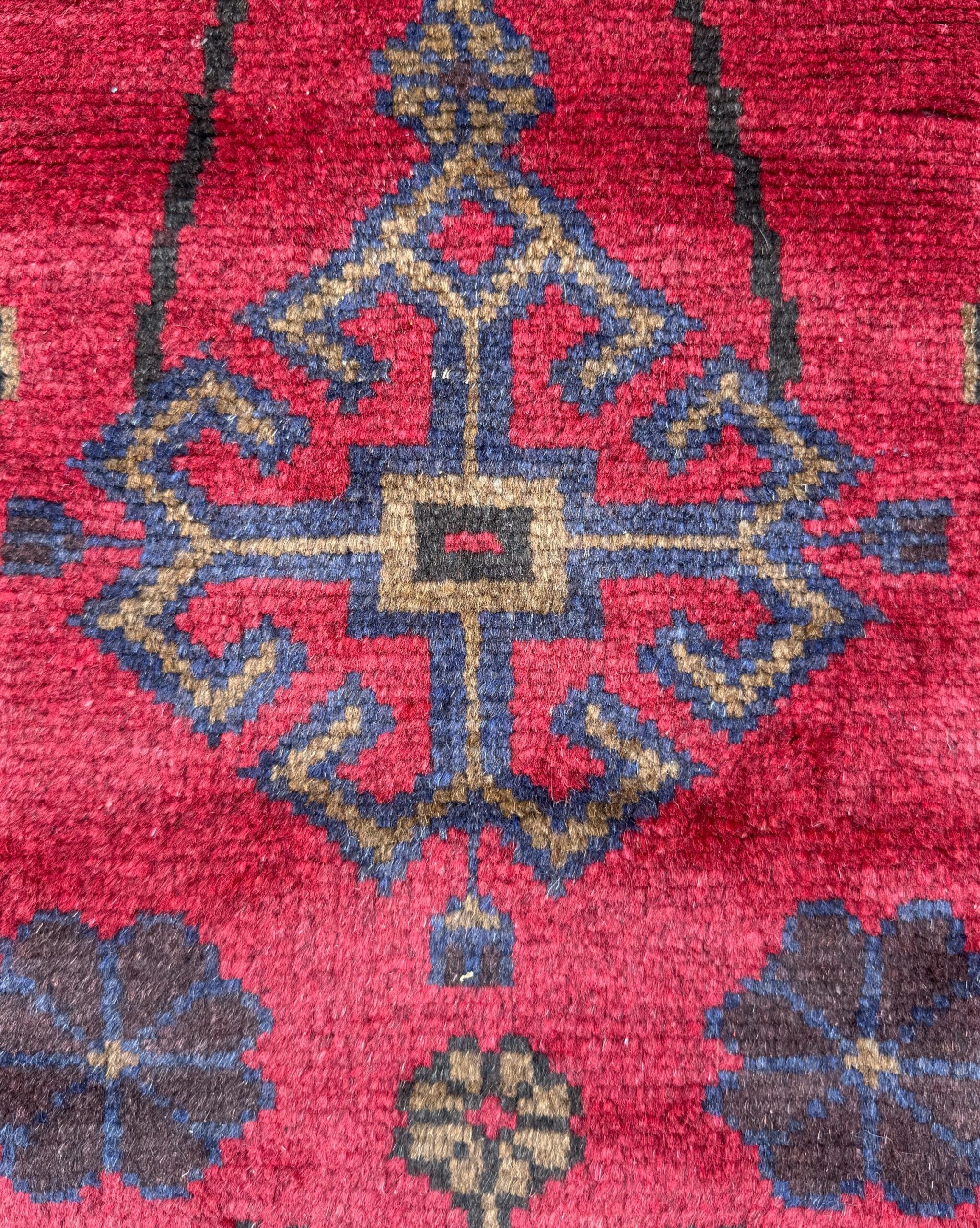 Vintage Afghan Taimani Balouch Wool Rug: 3×5 Ft, Hand-Knotted Tribal Area Accent