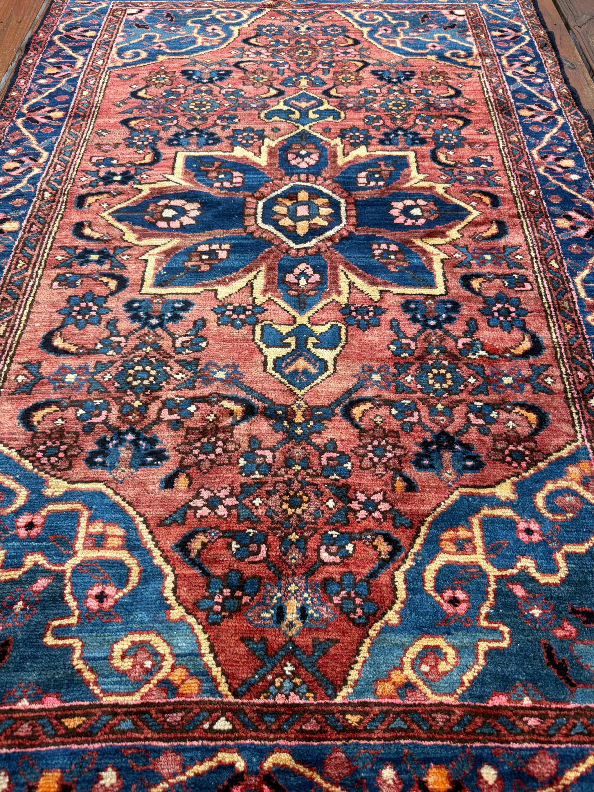 Vintage Turkish Rug, Handmade Anatolian Geometric Tribal Rug 4.2 x 6.4 ft