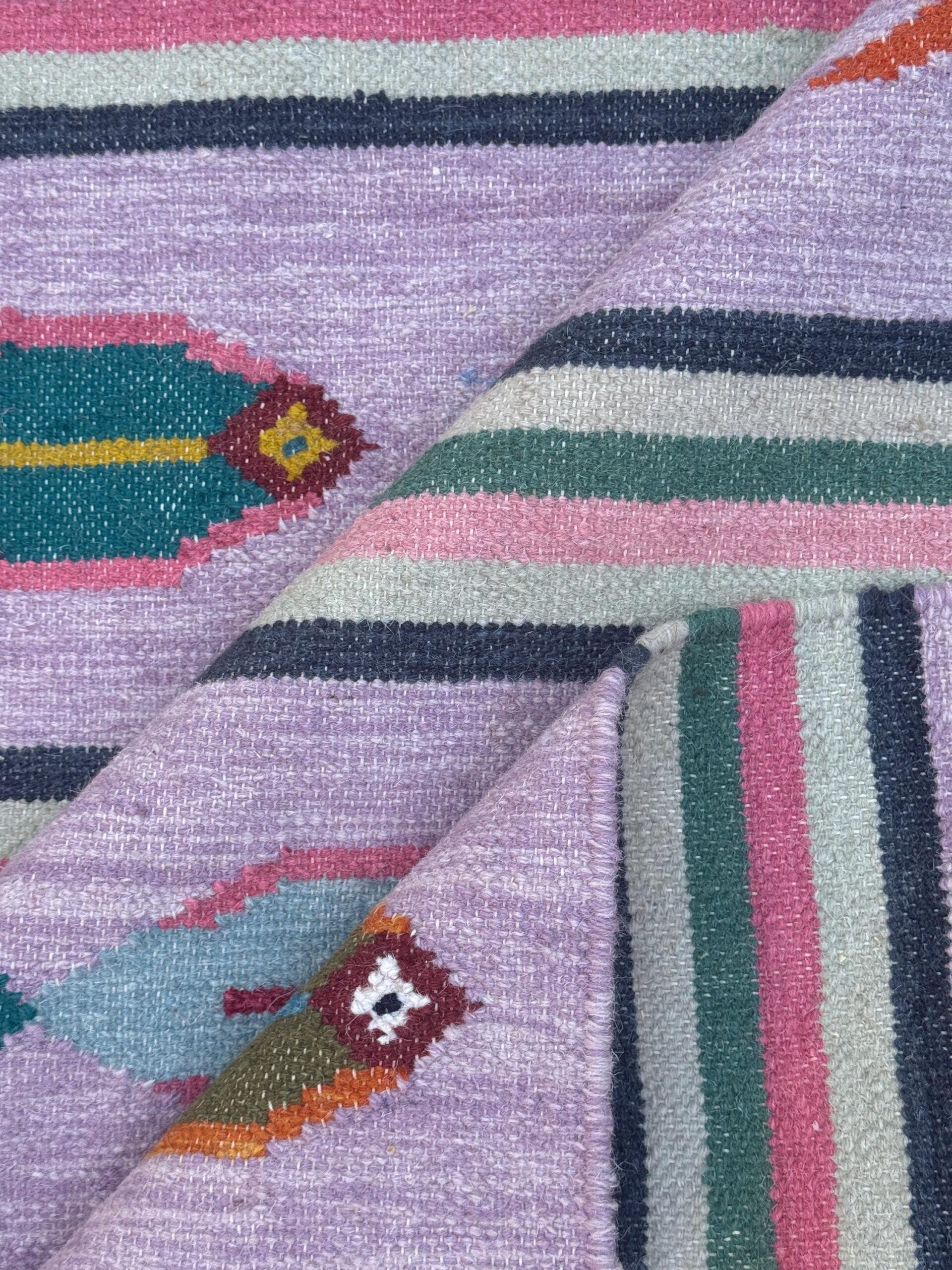 Modern Anatolian Kilim 6×9, Flatweave Wool Fish Design, Handmade Geometric Boho Area Rug