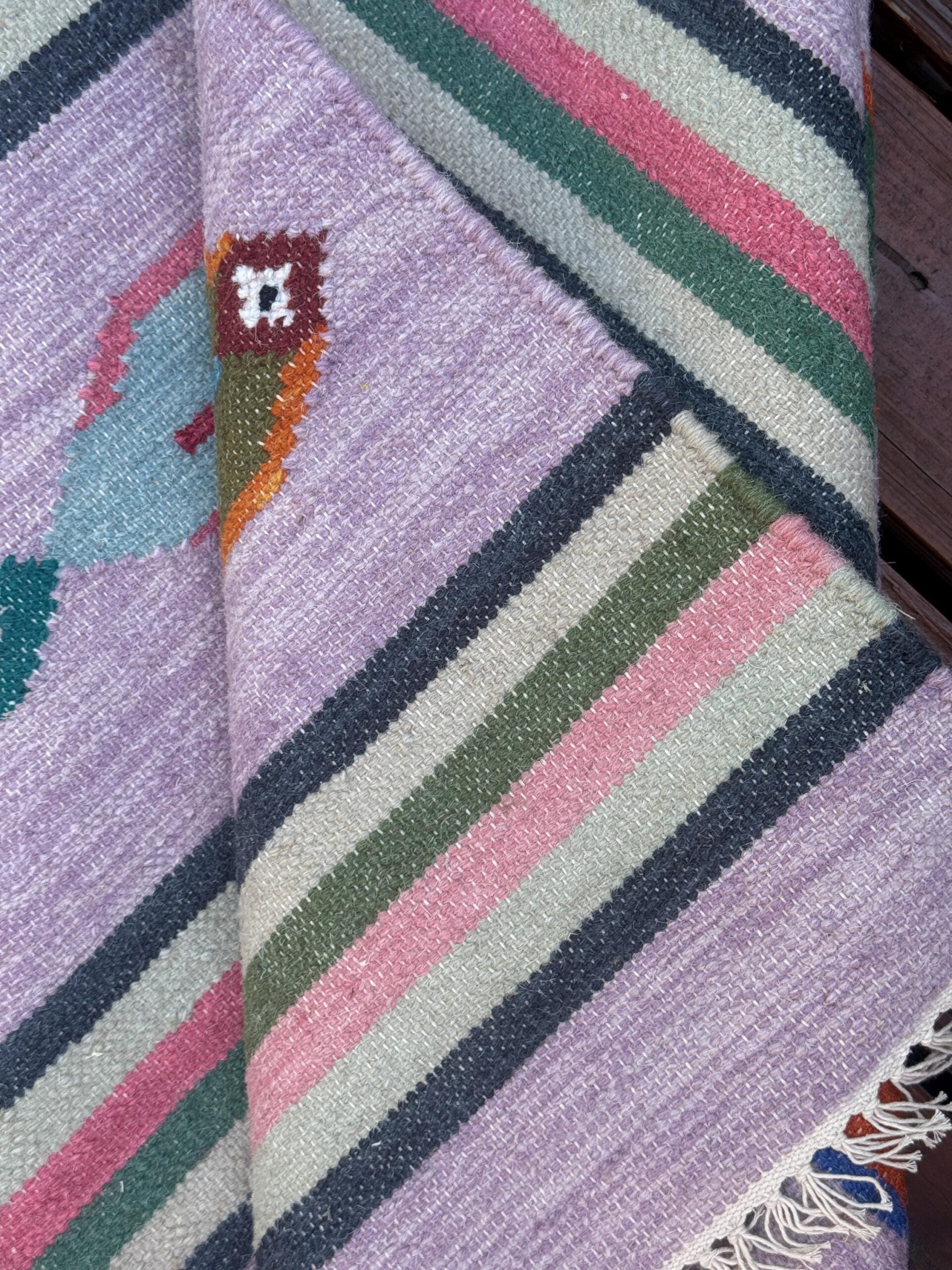 Modern Anatolian Kilim 6×9, Flatweave Wool Fish Design, Handmade Geometric Boho Area Rug