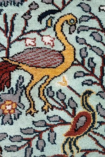 Turkish Oushak Style Runner 2.6×8.1, Tree of Life Bird Design, Handmade Wool Bohemian Accent Rug