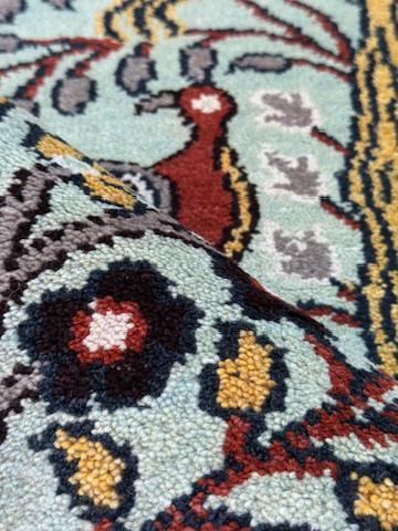 Turkish Oushak Style Runner 2.6×8.1, Tree of Life Bird Design, Handmade Wool Bohemian Accent Rug