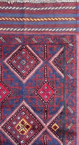 Afghan Mashwani Kilim Runner 2×8, Handmade Wool Tribal Diamond Hallway Rug