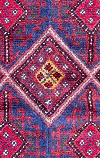 Afghan Mashwani Kilim Runner 2×8, Handmade Wool Tribal Diamond Hallway Rug