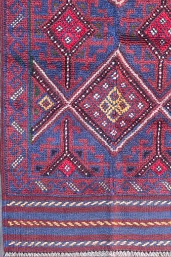 Afghan Mashwani Kilim Runner 2×8, Handmade Wool Tribal Diamond Hallway Rug