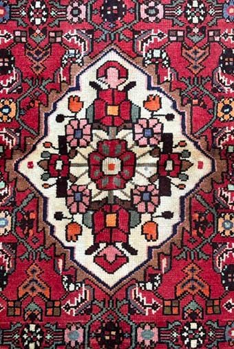 Vintage Turkish Rug 3.6×6.2, 1980s Anatolian Geometric Medallion Wool Village Rug