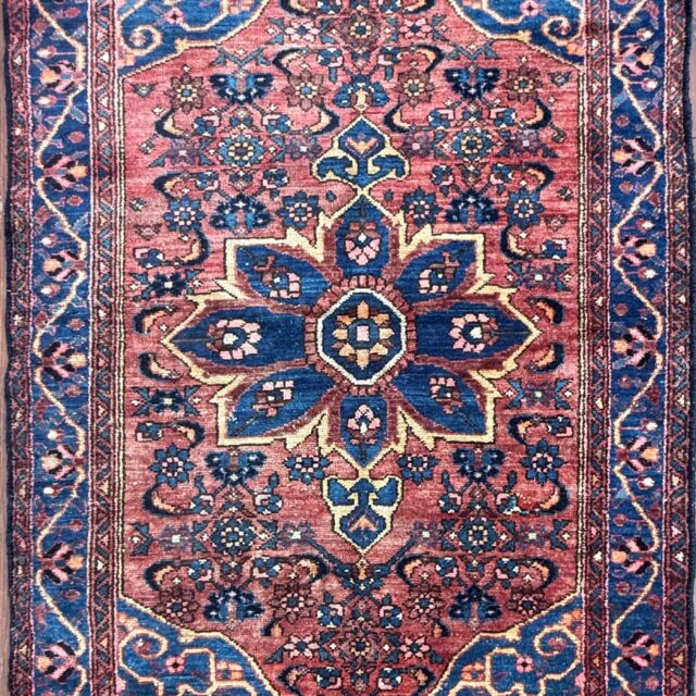 Vintage Turkish Rug, Handmade Anatolian Geometric Tribal Rug 4.2 x 6.4 ft
