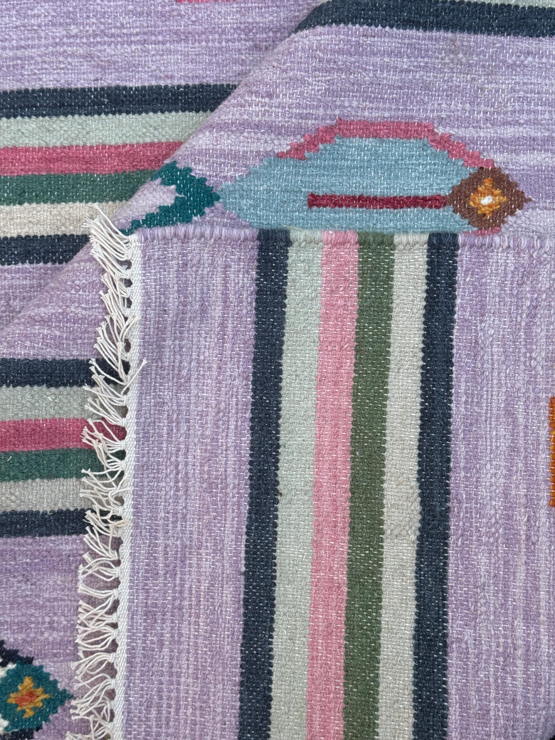 Modern Anatolian Kilim 6×9, Flatweave Wool Fish Design, Handmade Geometric Boho Area Rug