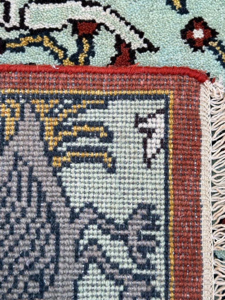 Turkish Oushak Style Runner 2.6×8.1, Tree of Life Bird Design, Handmade Wool Bohemian Accent Rug