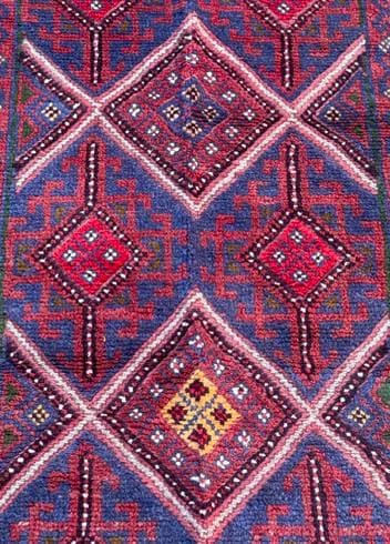 Afghan Mashwani Kilim Runner 2×8, Handmade Wool Tribal Diamond Hallway Rug