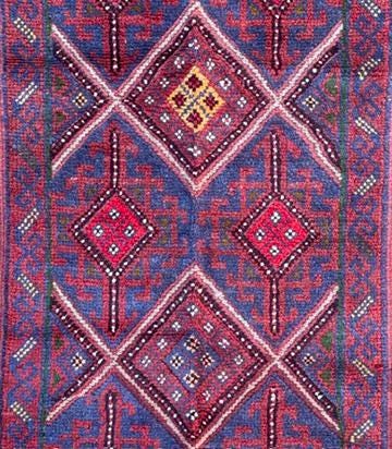 Afghan Mashwani Kilim Runner 2×8, Handmade Wool Tribal Diamond Hallway Rug