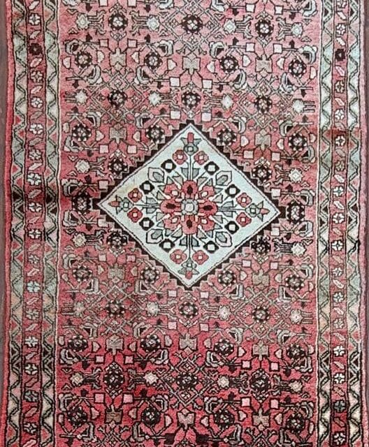 Vintage Turkish Runner 3.6×9.9, 1990s Anatolian Geometric Medallion Wool Village Rug