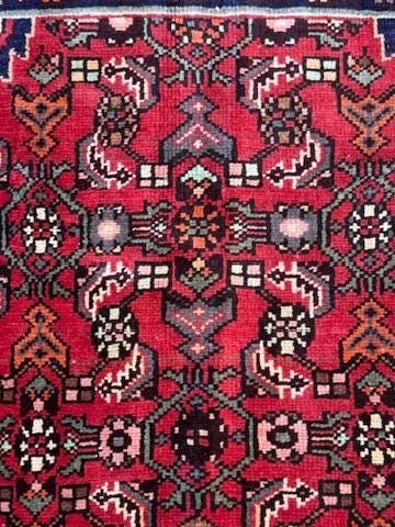 Vintage Turkish Rug 3.6×6.2, 1980s Anatolian Geometric Medallion Wool Village Rug