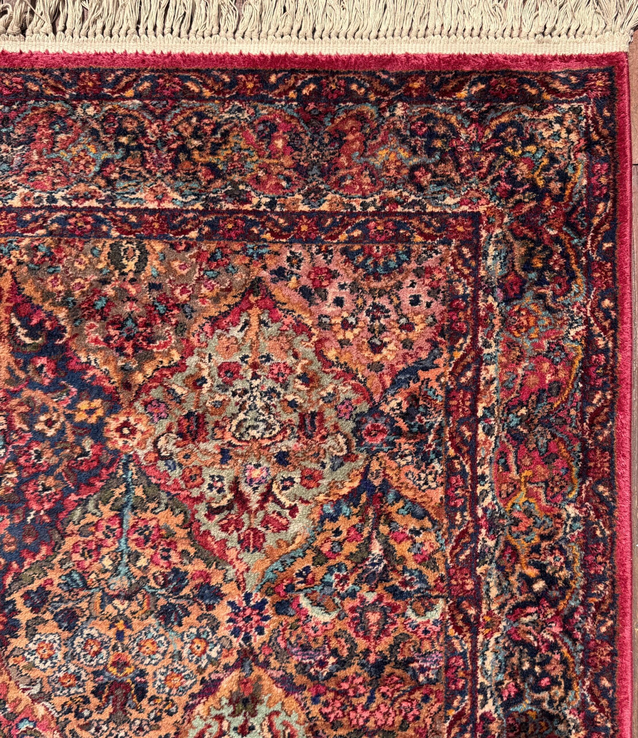 Authentic Vintage Karastan Wool Rug 5.9×9.8 ft Persian Panel Design Rug Traditional Oriental Area Rug Made in USA