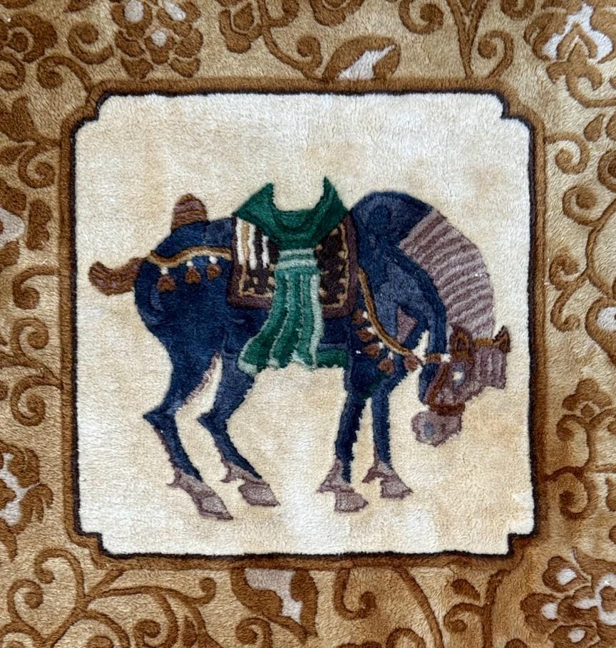 Vintage Chinese Pictorial Rug 6×10 Hand Knotted Wool Oriental Carpet Dragon Border