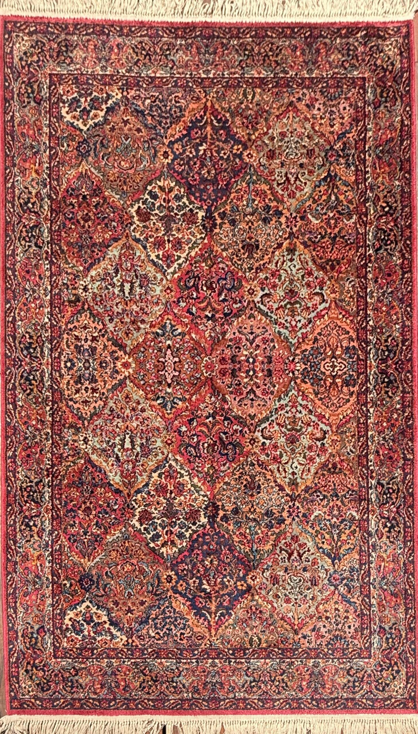 Authentic Vintage Karastan Wool Rug 5.9×9.8 ft Persian Panel Design Rug Traditional Oriental Area Rug Made in USA
