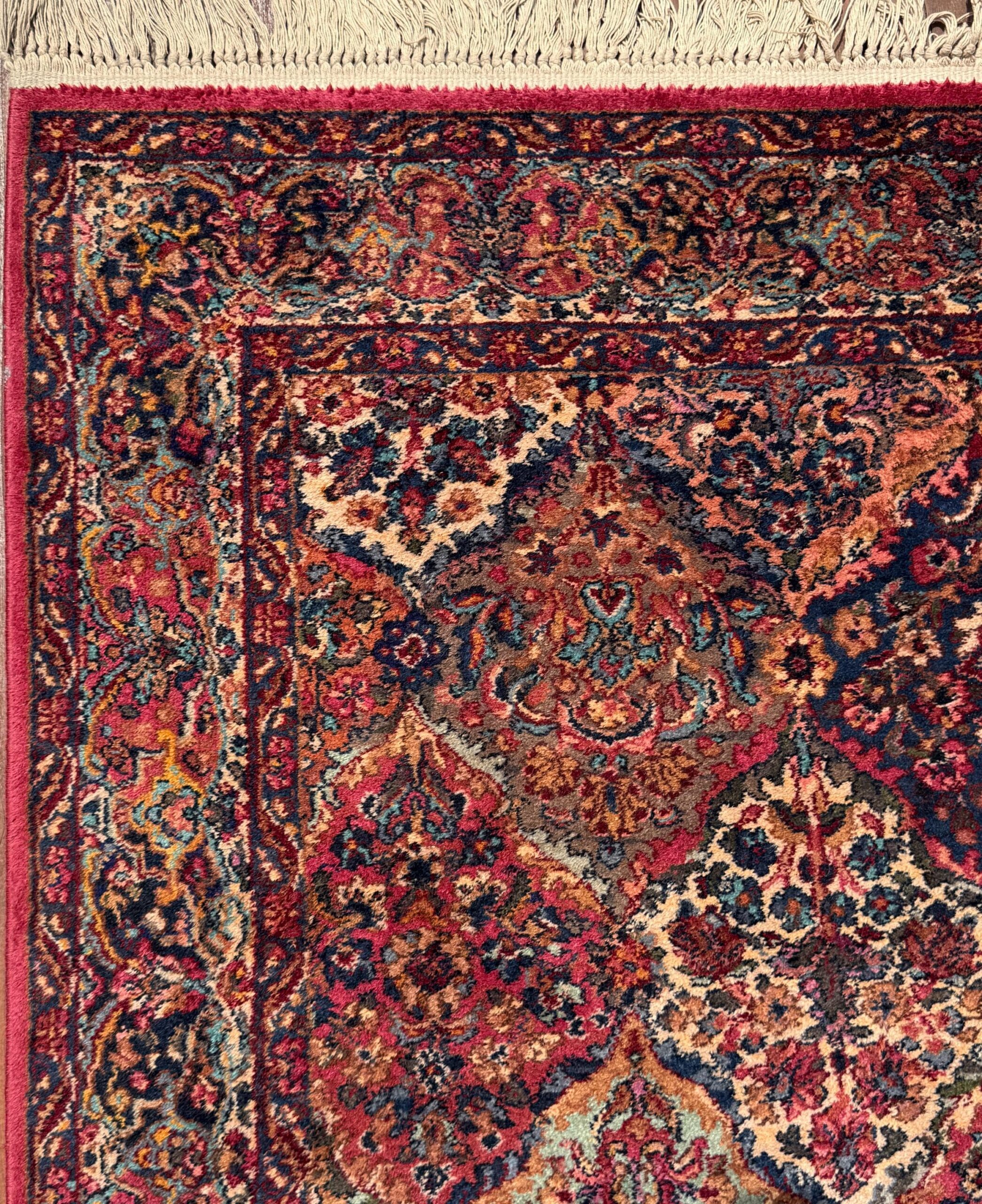Authentic Vintage Karastan Wool Rug 5.9×9.8 ft Persian Panel Design Rug Traditional Oriental Area Rug Made in USA