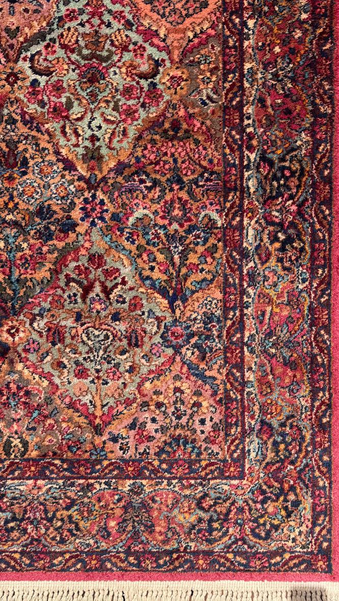 Authentic Vintage Karastan Wool Rug 5.9×9.8 ft Persian Panel Design Rug Traditional Oriental Area Rug Made in USA